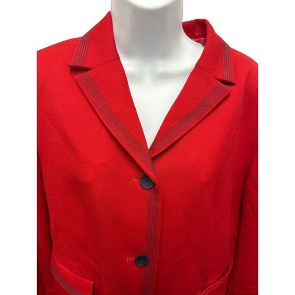 Vintage 80s Pendleton Womens Red Virgin Wool USA Made Sports Coat Jacket Blazer - Picture 2 of 4